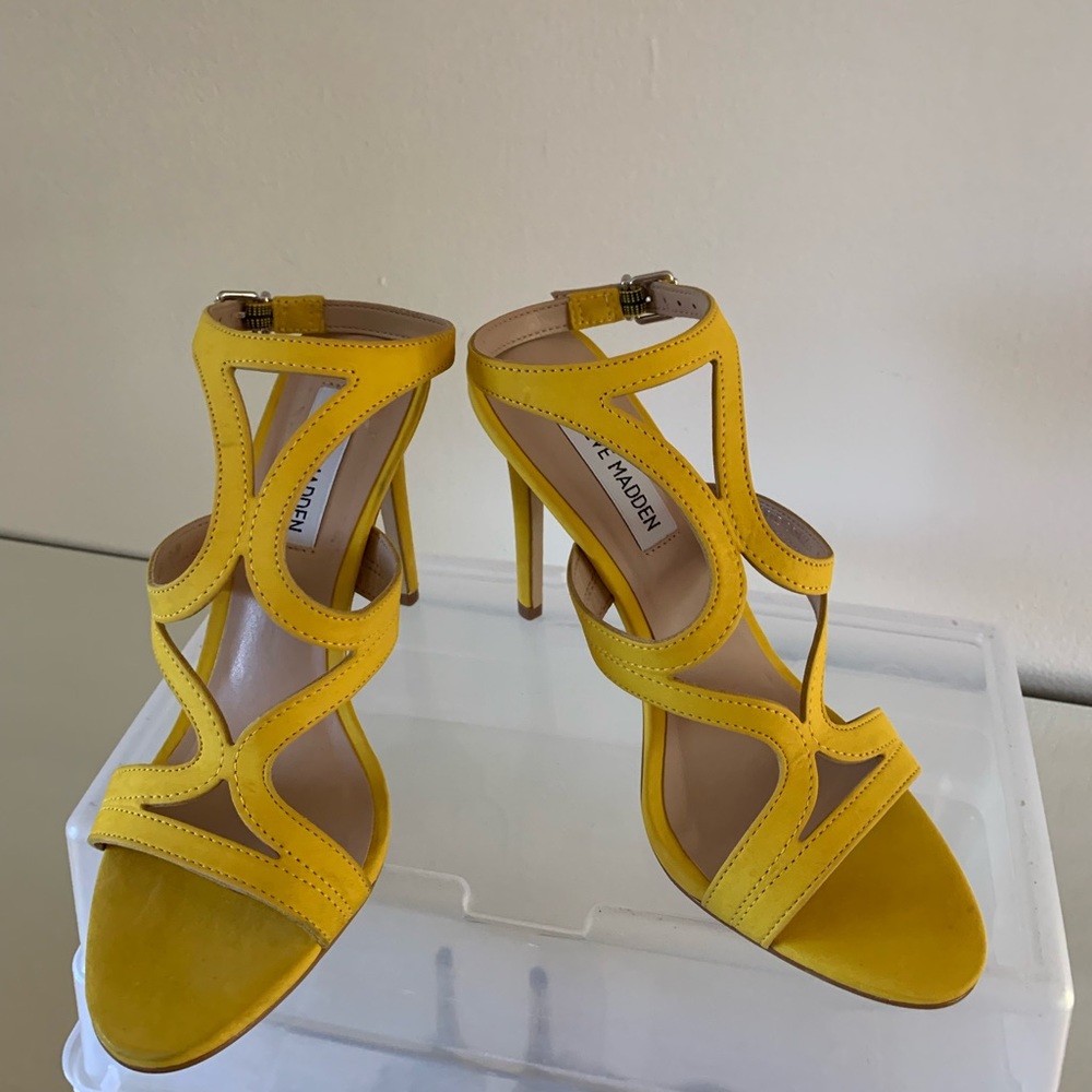 Yellow suede sandals